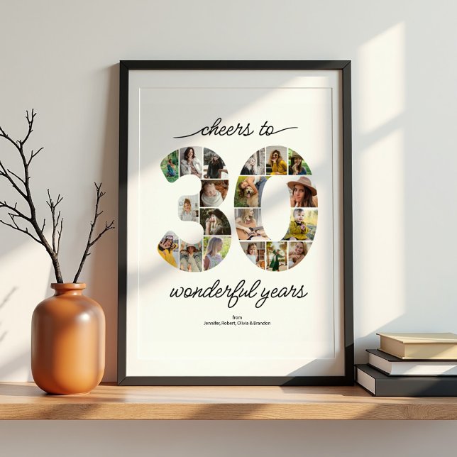 Personlig 30-bilds collage firandeaffisch poster (Skapare uppladdad)