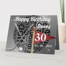 Personlig 30:e Golf Birthday-kort för honom