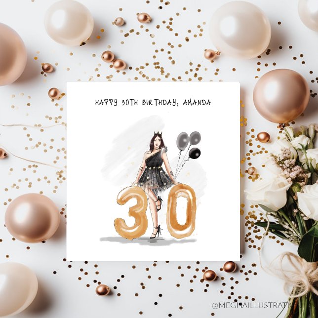 personlig 30, lycklig 30års födelsedag anteckningskort (Skapare uppladdad)