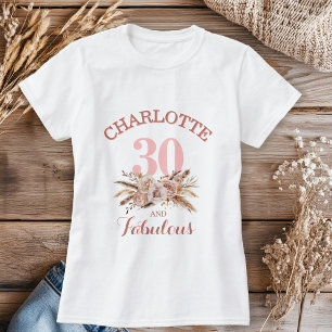 Personlig, 30 och blommor t shirt