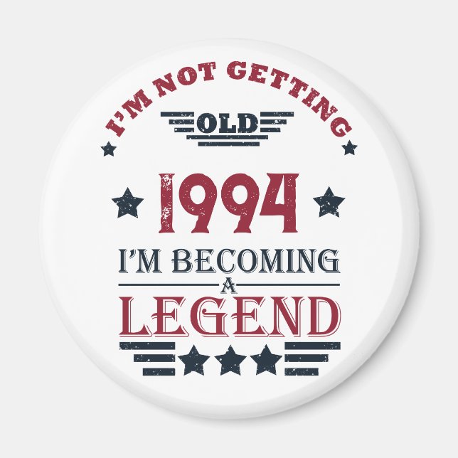 Personlig 30 vintage 30års födelsedag party magnet (Framsidan)