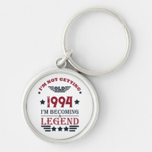 Personlig 30 vintage 30års födelsedag party rund silverfärgad nyckelring