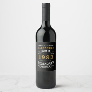Personlig 30års födelsedag 1993 Lägg till Namn Leg Vinflaska Etikett