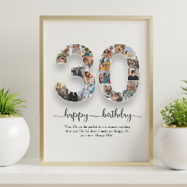 Personlig 30års födelsedag Photo Collage Poster