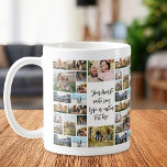 Personlig 34 Anpassningsbar för fotokollage Kaffemugg<br><div class="desc">Skapa din egen anpassningsbar-offertfotokollage mugg. Innehåller 34 av din favorittext bilder och personlig i modern kalligraftypografi. Utskriften upprepas framifrån och bakåt.</div>
