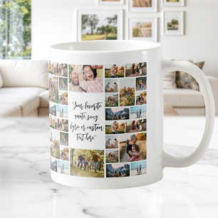 Personlig 34 Fotoskollage Anpassad Citat Kaffemugg
