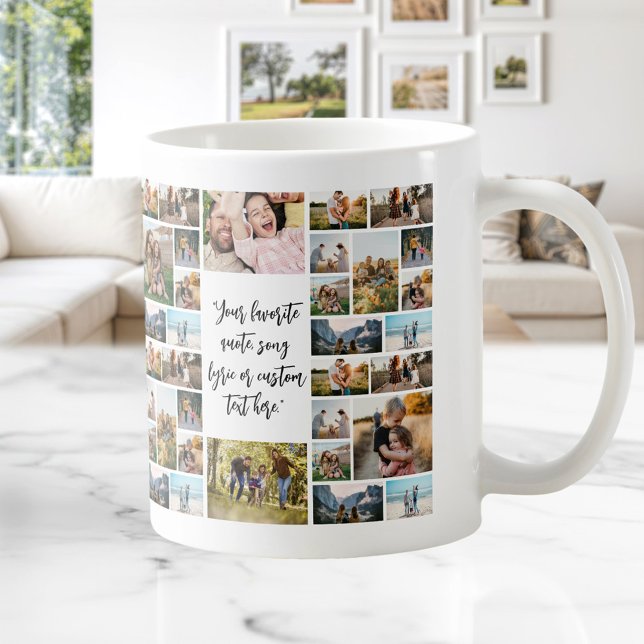 Personlig 34 Fotoskollage Anpassad Citat Kaffemugg (Skapare uppladdad)