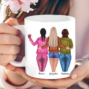 Personlig 3 Bästa vänner Kaffemugg