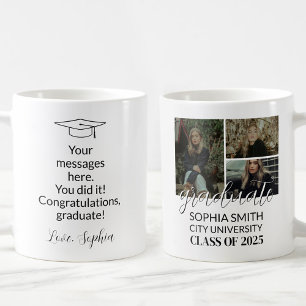 Personlig 3-bilds Grattis examen Kaffemugg