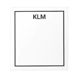 Personlig 3 Brev Monogram-Anteckningsblock Anteckningsblock