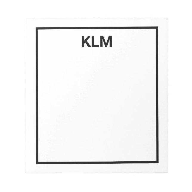 Personlig 3 Brev Monogram-Anteckningsblock Anteckningsblock (Framsida)