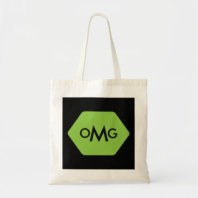 Personlig 3 brev monogram svart grönt tygkasse (Framsidan)
