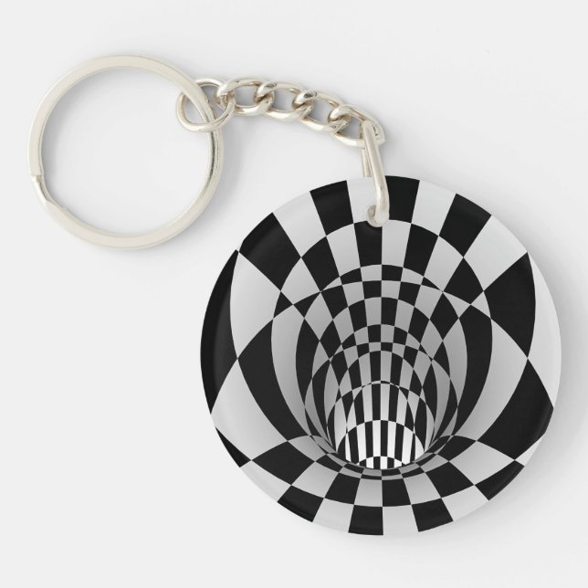 Personlig 3-D Optisk Illusion Akryl Nyckelring (Framsidan)