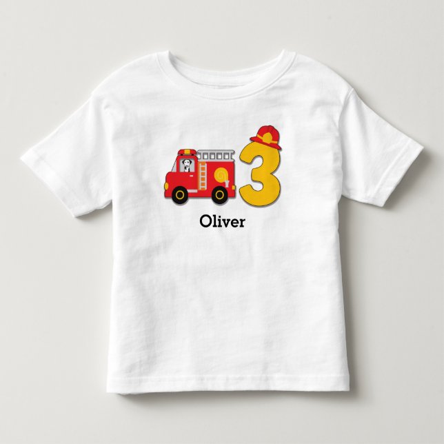 Personlig 3:e födelsedag Lastbil T Shirt (Framsida)