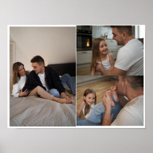Personlig 3-familjens fotokollage poster