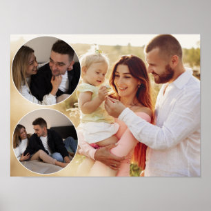 Personlig 3-familjens fotokollage poster