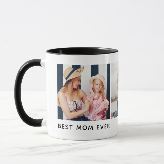 Personlig 3-foto 'Årets bästa mamma' Mugg (Vänster)