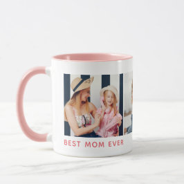 Personlig 3-foto "Bästa Mamma någonsin" Mugg