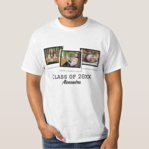Personlig 3-foto Montage Ramar Studenten T Shirt