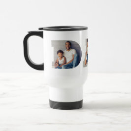 Personlig 3-Foto "Pappa"-utskärningstypografi Resemugg