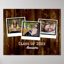 Personlig 3-Foto ramar Rustic Studenten