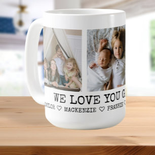 Personlig 3 Foton och Kärlek hjärtdetaljtext Kaffemugg