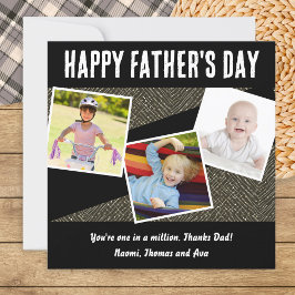 Personlig 3 Fotosammanställning Snygg Fars Dag Julkort