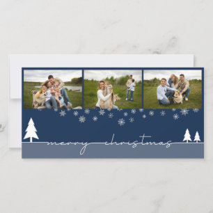 Personlig 3 Fotoskollage med julgranar Julkort
