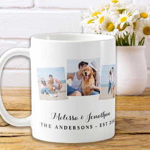 Personlig 3 Fotounikt nytt Bröllop Kaffemugg