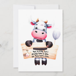 Personlig #3 Pappa Joke Funny Cow New Year's Card Inbjudningar