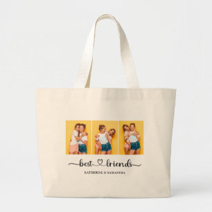 Personlig 3 Photo Collage Best Friends For Jumbo Tygkasse