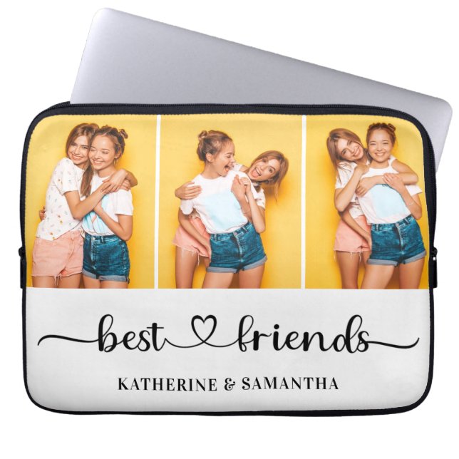 Personlig 3 Photo Collage Best Friends For Laptop Fodral (Framsidan)