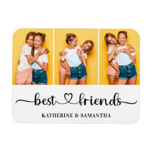 Personlig 3 Photo Collage Best Friends For Magnet