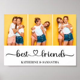 Personlig 3 Photo Collage Best Friends For Poster