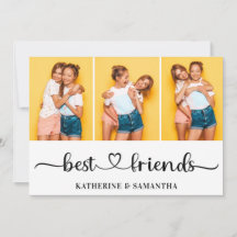 Personlig 3 Photo Collage Best Friends Hälsning
