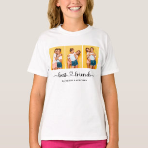 Personlig 3 Photo Collage Best Friends T Shirt