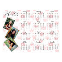 Personlig 3 Photo Collage Family 2025 Calendar