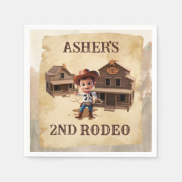Personlig 3D Cowboy Western Rodeo Party Pappersservett