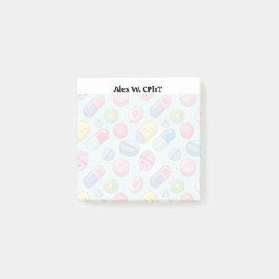 Personlig 3x3 Pharmacy Sticky Notes, funny Post-it Block