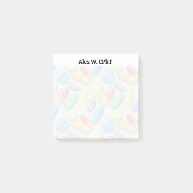 Personlig 3x3 Pharmacy Tech - anteckningar Post-it Block (Framsida)