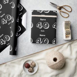 Personlig 40 Anpassningsbar på födelsedagen Papper Presentpapper