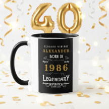Personlig 40-årsdag Födelsedag 1986 Vintage Svart