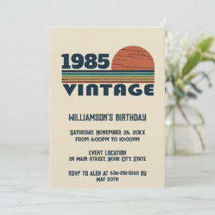 Personlig 40-årsdagen vintage party inbjudningar