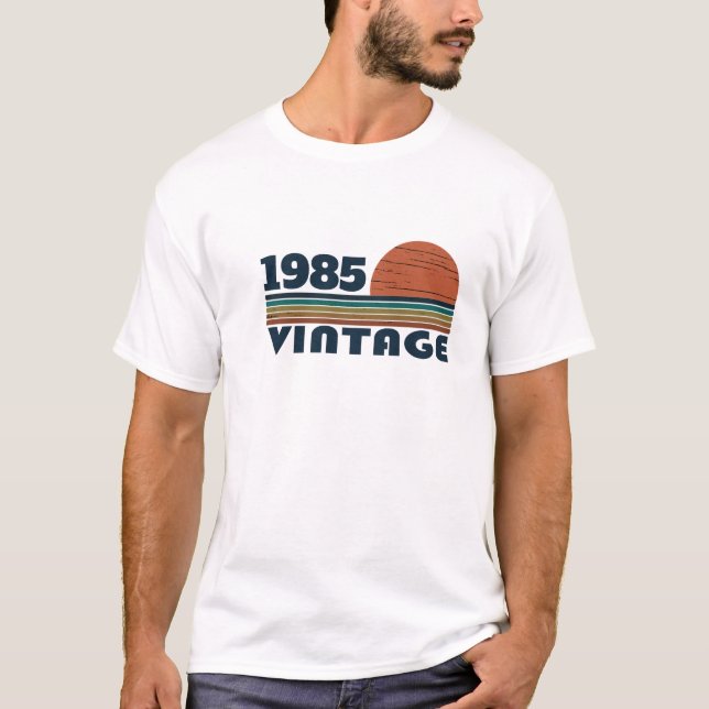 Personlig 40-årsdagen vintage party t shirt (Framsida)