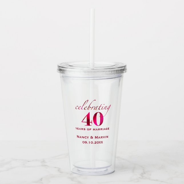 Personlig 40-årsjubileum Ruby Rose- present Take Away Mugg (Framsida)