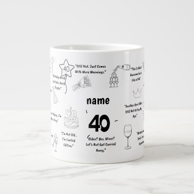 Personlig 40-årspresentmugg jumbo mugg (Framsidan)