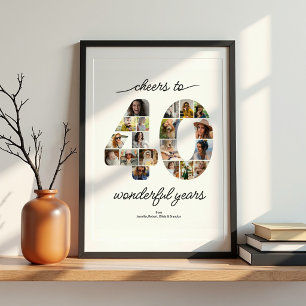 Personlig 40-bilders collage-festaffisch poster
