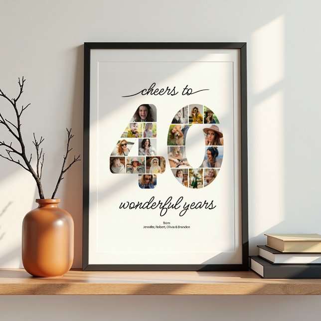 Personlig 40-bilders collage-festaffisch poster (Skapare uppladdad)