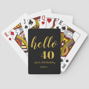 Personlig 40:e födelsedag Elegant Svarta och Guld Casinokort