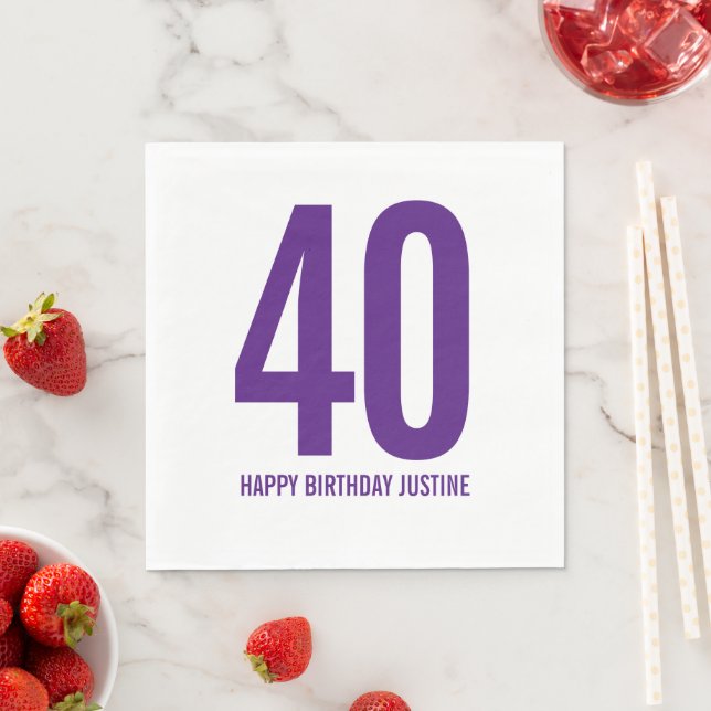 Personlig 40:e födelsedag pappersservett (Insitu)